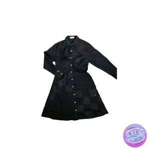 Silk Checkered Button Down Dress